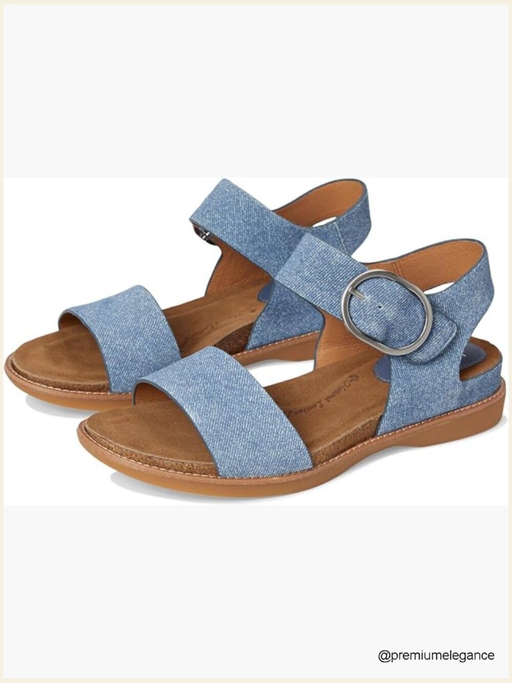 Women's Leather Platform Sandals with Adjustable Hook & Loop Straps
